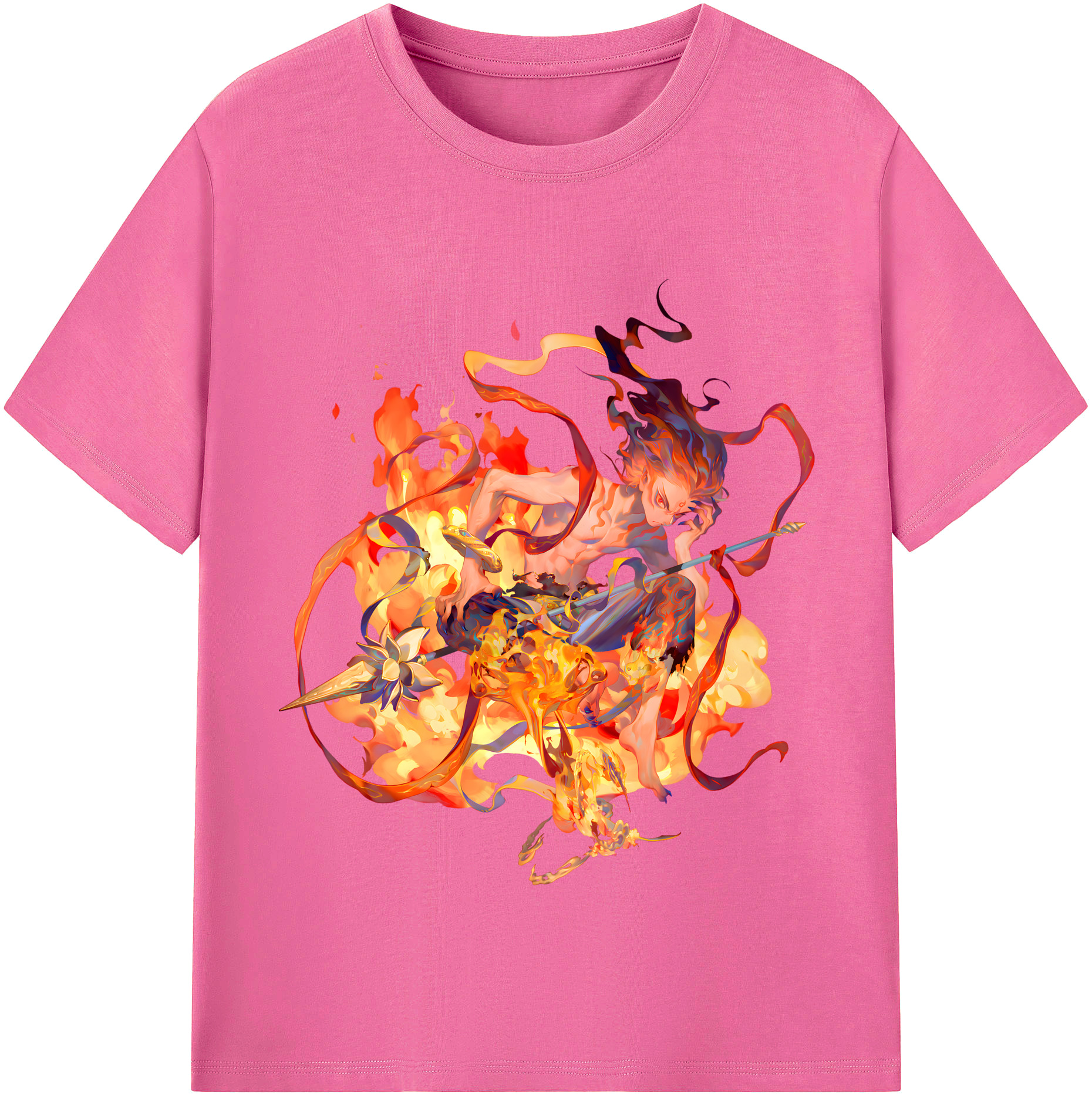 （画像用） Ne Zha 2 ナタ 魔童の大暴れ レディースカジュアルプリントTシャツ（綿100％）